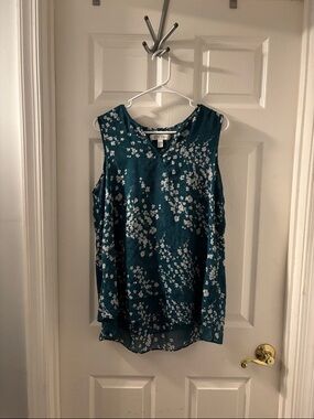 Floral Teal Sleeveless V-Neck Camisole